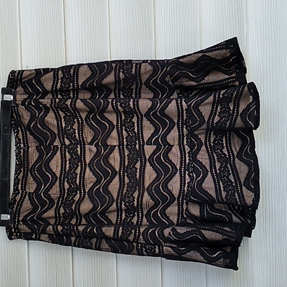 Interrupted Dresses & Skirts - Vintage Black Lace Skirt with Lining inside